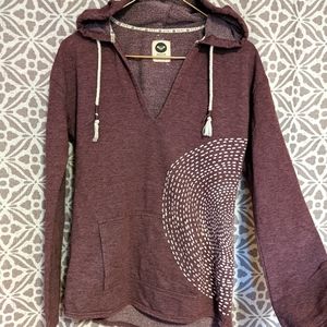 Roxy hooded v-neck purple sweatshirt
